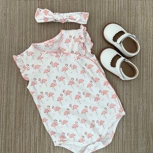 Pineapple Sunshine Flamingo Onesie & Headband